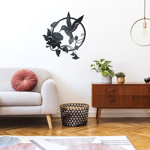 Humming bird metal wall art