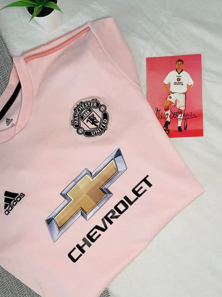 2018-19 Manchester United Pink Away Shirt | Greenwood #54 special PSG debut print  | Excellent | XL