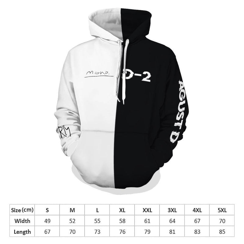 off white half black half white hoodie