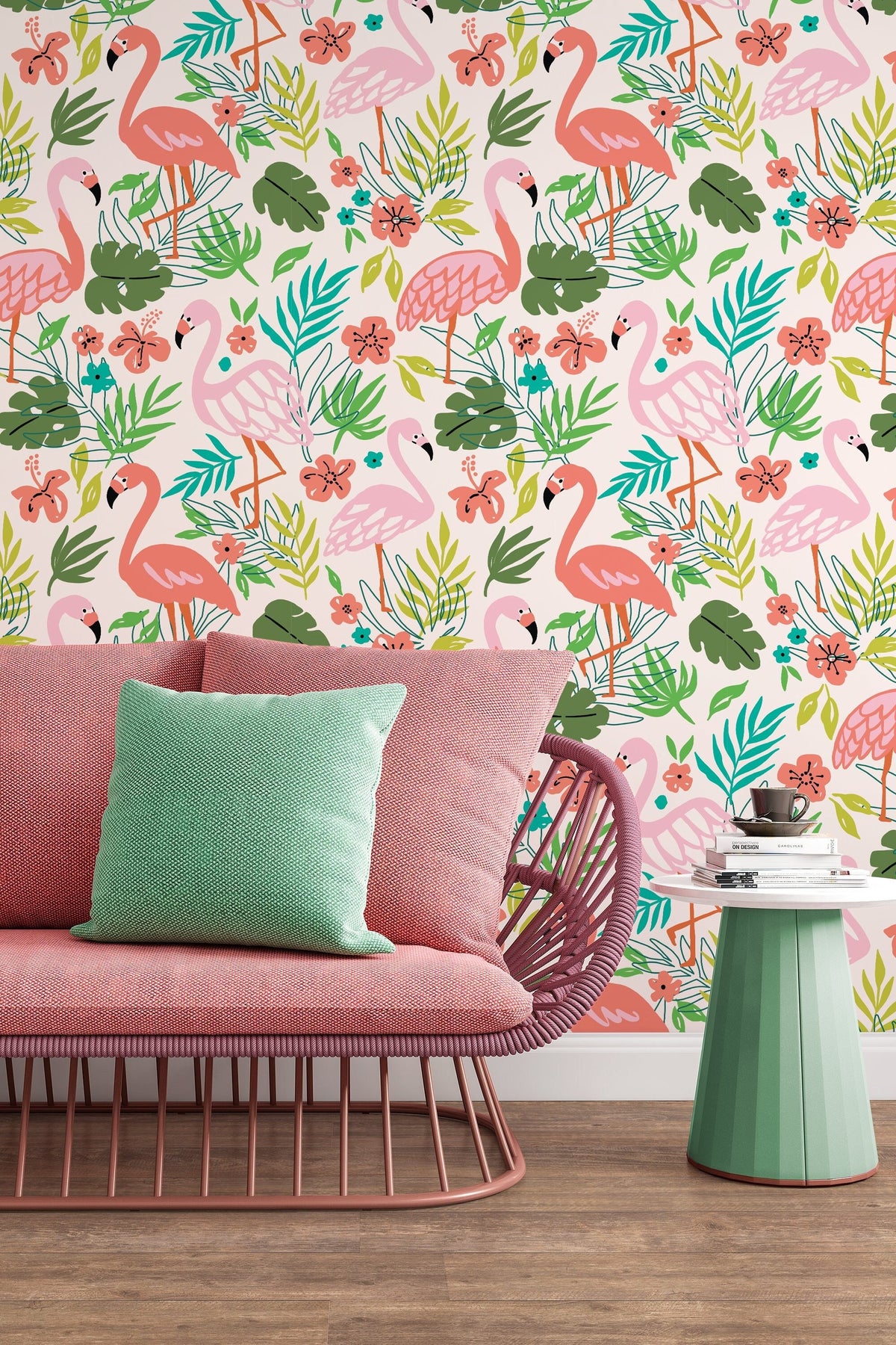 Tropical by Galerie  Pink  Green  Black  Wallpaper  Wallpaper Direct
