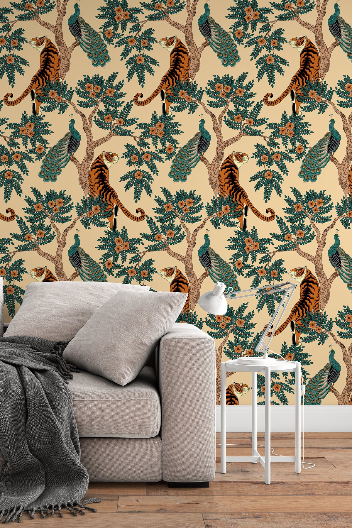 Peacock Pattern Peel and Stick Wallpaper  On Sale   32617228