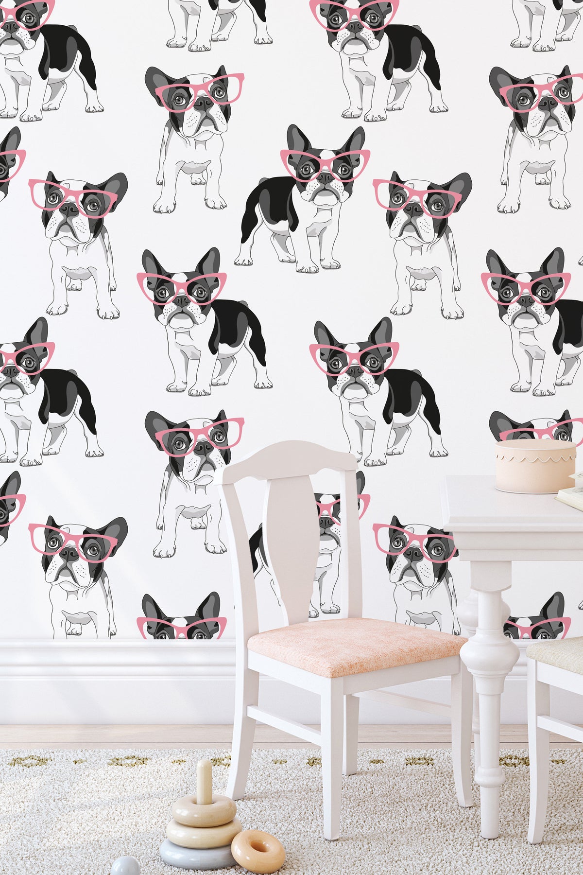 Black and White Dog Peel and Stick Removable Wallpaper 5196  Walls By Me