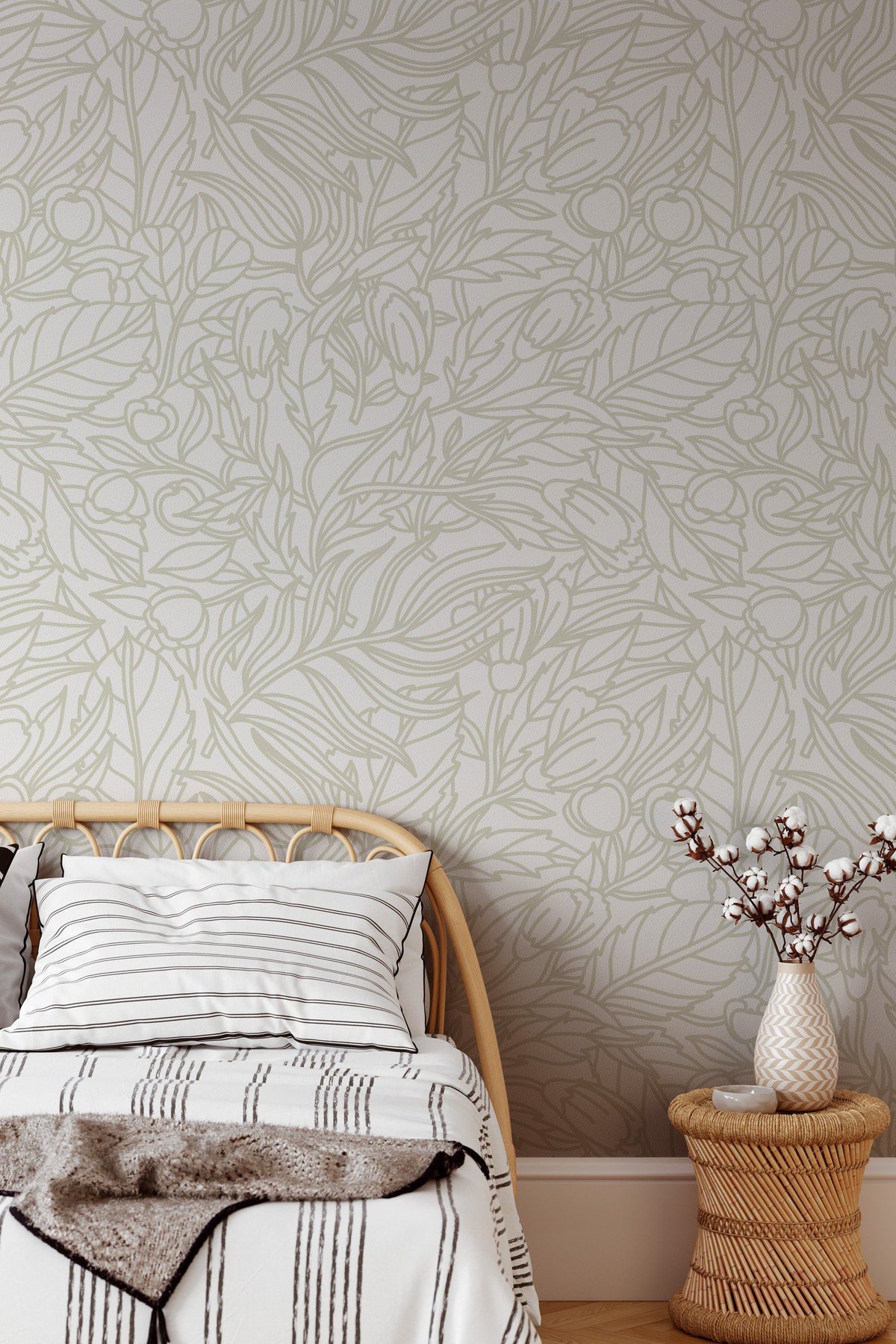 Warm Neutral Feathered Herringbone Peel  Stick Wallpaper  MUSE Wall Studio