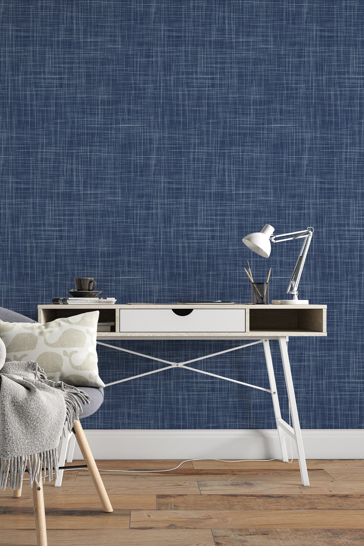 Silk Texture by Graham  Brown  Navy  Wallpaper  Wallpaper Direct