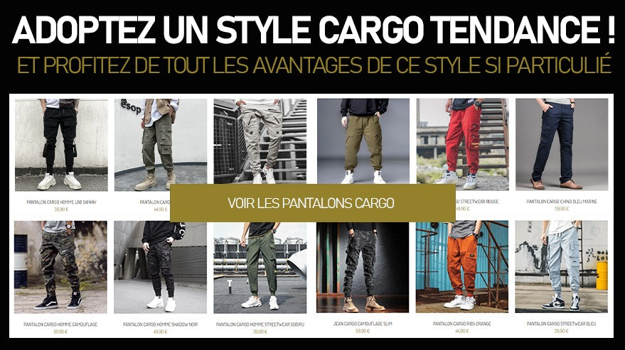 Streetwears Hommes Pantalons Vert, Pantalon Cargo Vert Homme