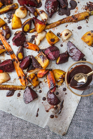 Grilled Beets and Carrots with Fresh Herbs