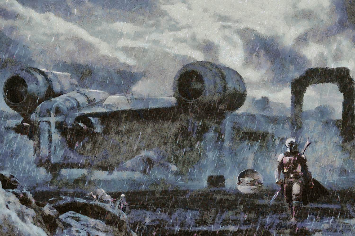 Mandalorian & Grogu Canvas Print