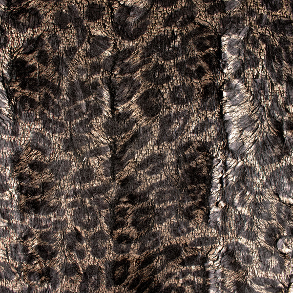 419 Black and Tan Chenille Fabric —