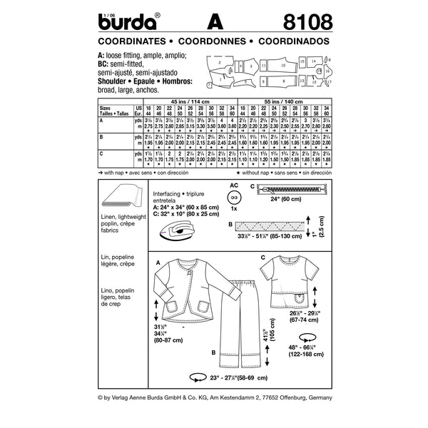 Patron de couture pantalon Burda 7400 - Maman La Fée