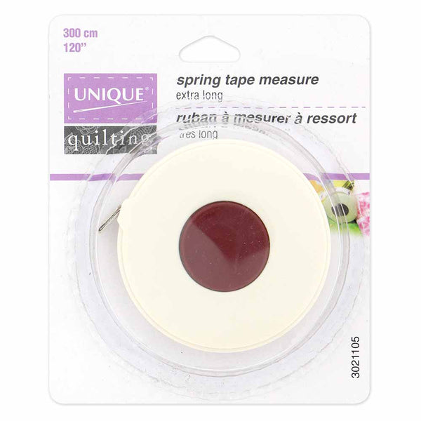Hemline Retractable Extra Long Tape Measures PU Fabric Case 300cm/120 Pink  or Navy Sewing Crafts 