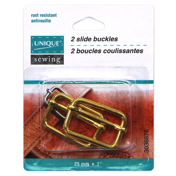 UNIQUE SEWING Slide Buckle - Metal - 32mm (1¼) - Gold - 2 pcs