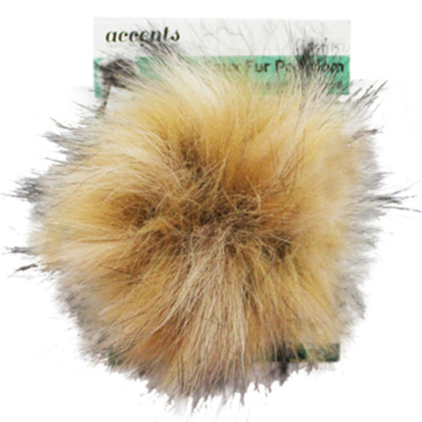 Faux fur pom pom - Pumice Grey with black tips – Fabricville