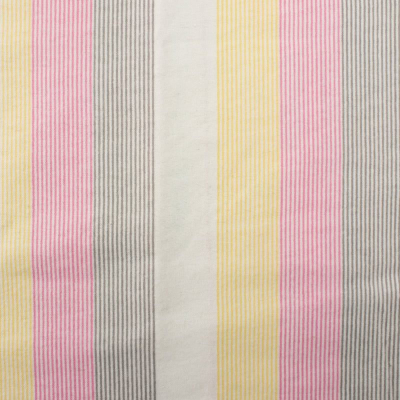 Wide printed flannelette - JASPER - Stripes - Beige
