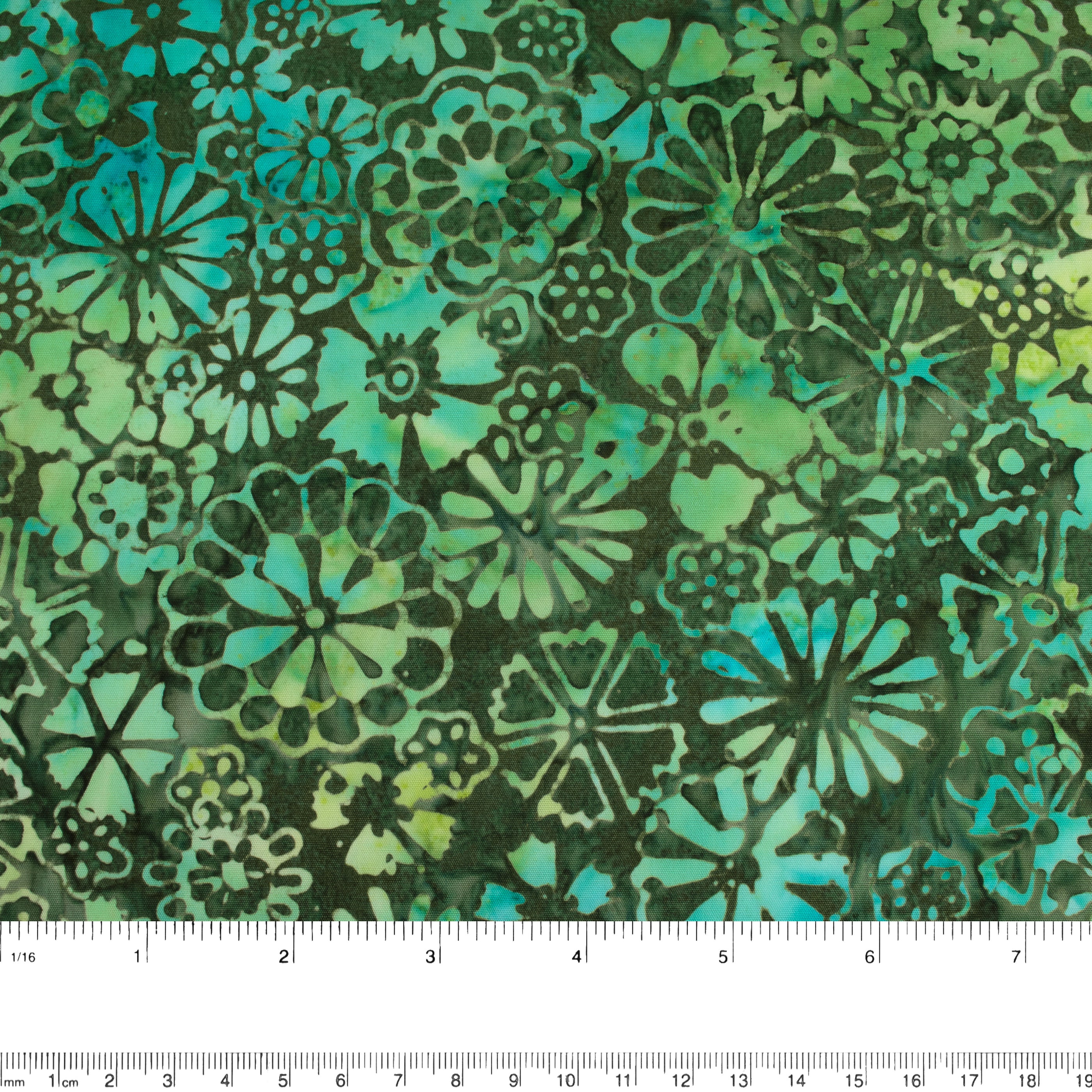  BALI  Batik  Marguerites Vert for t Turquoise 