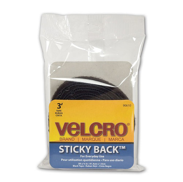 Velcro Ruban Adhésif Industriel, 10' x 2'', Noir, Capacité de 10 lbs (4.5  Kg)