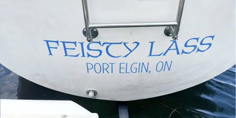 Waterproof boat lettering vinyl decals