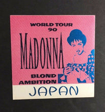 Load image into Gallery viewer, Madonna 1990 Blond Ambition Tour Backstage Pass Japan Concert
