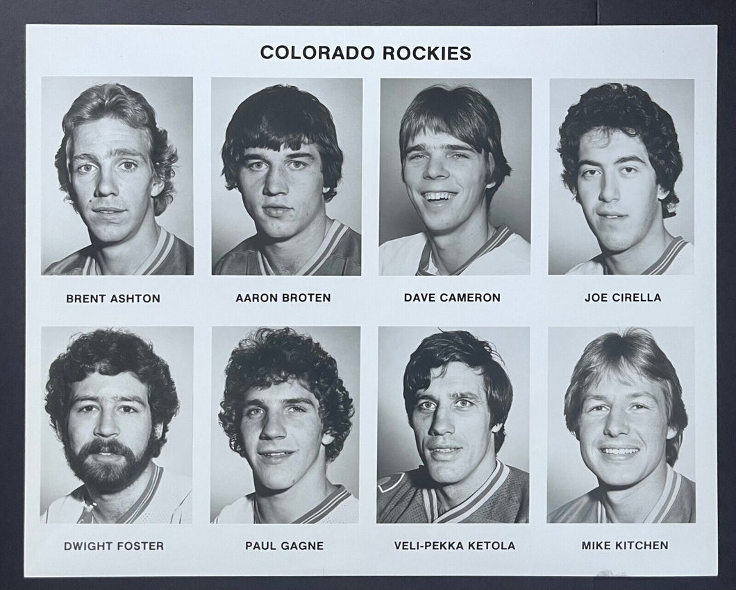 1981-82 Colorado Rockies Team Issued Photo Sheet NHL Hockey Set Of 4