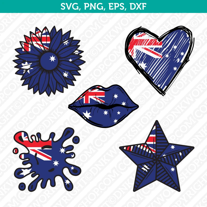 Australia Flag SVG Cut File Cricut Silhouette Cameo Clipart Png Eps Dxf