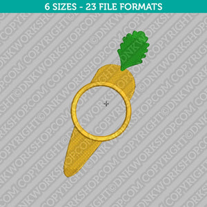 Carrot Monogram Frame Embroidery Design - 6 Sizes - INSTANT DOWNLOAD - DNKWorkshop