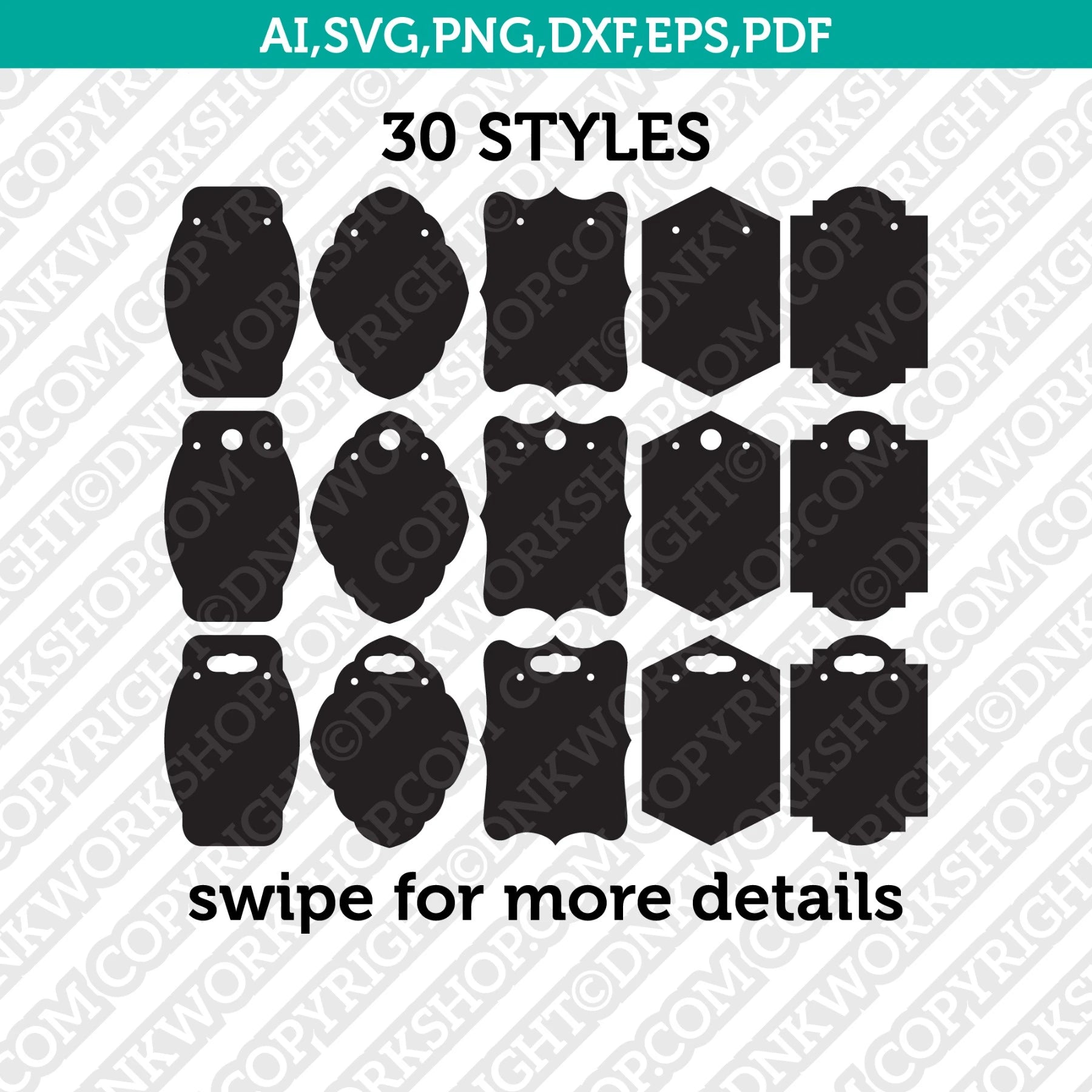 Earring Holder Display Cards Template SVG DXF Cricut Laser Cut File