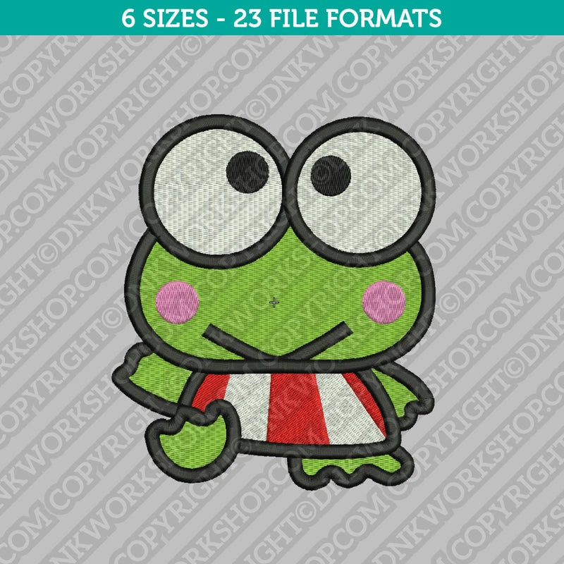 Keroppi Machine Embroidery Design - 6 Sizes - INSTANT DOWNLOAD