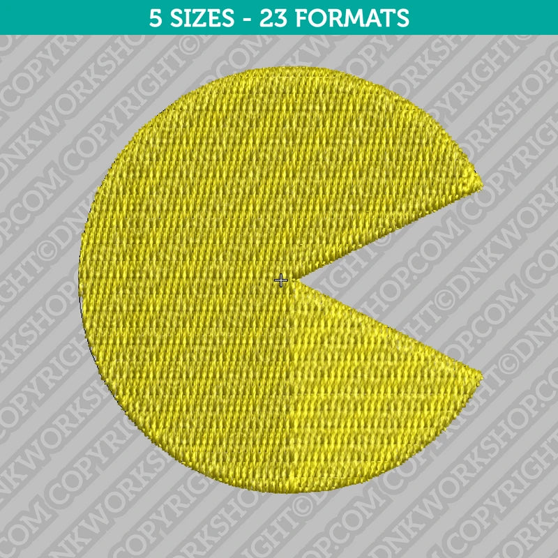 Pac-Man Embroidery Design - 5 Sizes - INSTANT DOWNLOAD
