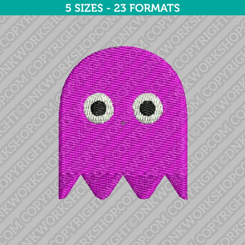 Pac-man Ghost Embroidery Design - 5 Sizes - INSTANT DOWNLOAD