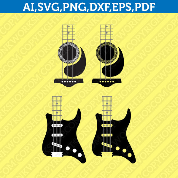 Download Acoustic And Electric Guitar Svg File For Tumbler Vector Cricut Cut File Png Eps Dxf Dnkworkshop