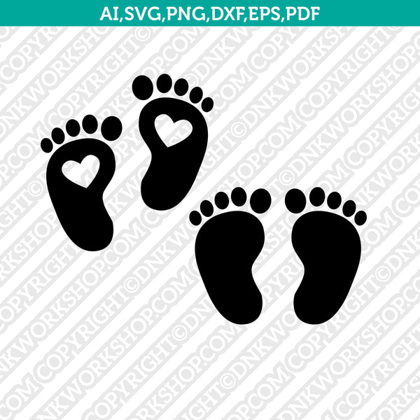Download Baby Feet Footprint Split Monogram Frame Svg Vector Cricut Cut File Dnkworkshop
