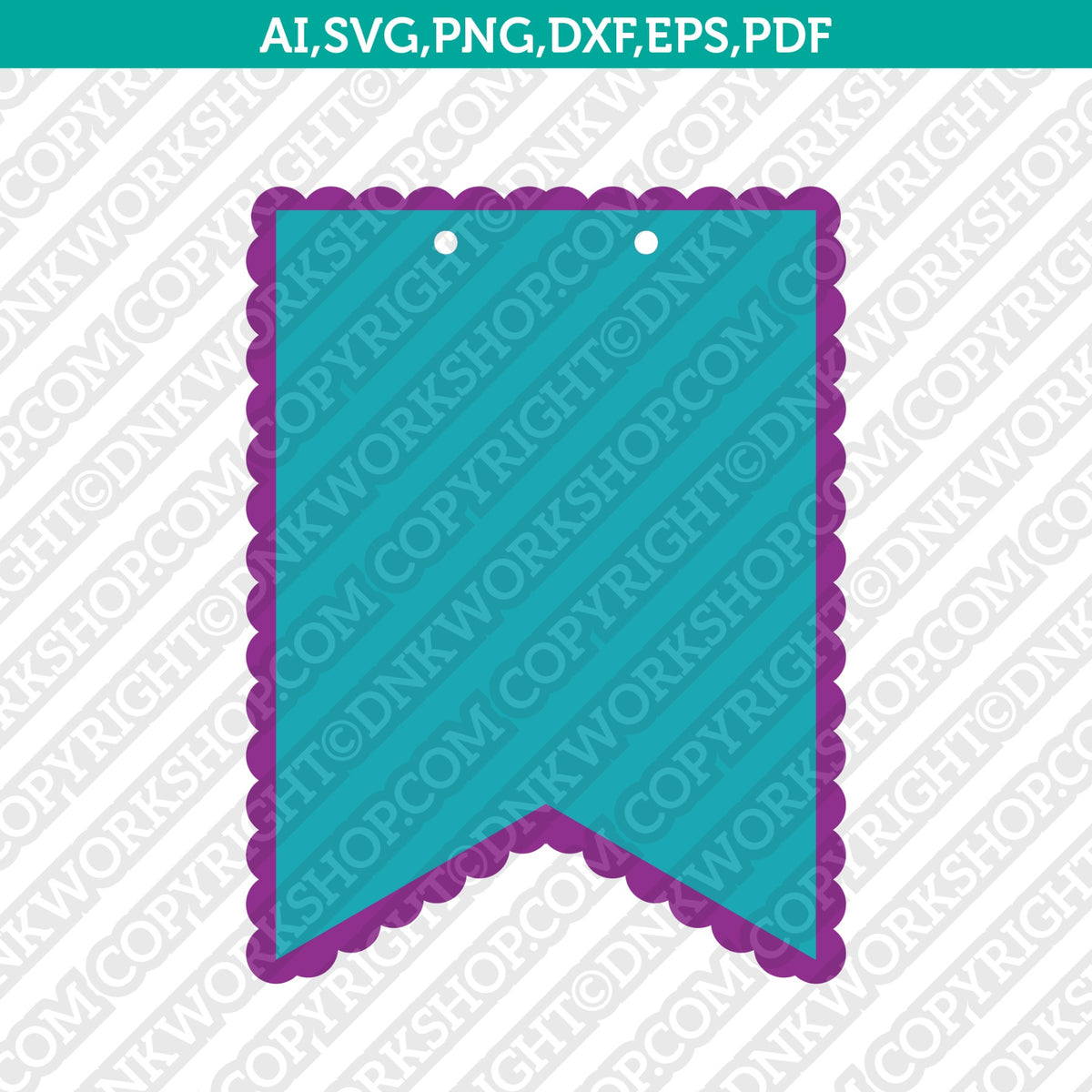 Banner Scallop Banner Pennant Bunting Svg Cameo Cricut Cut File