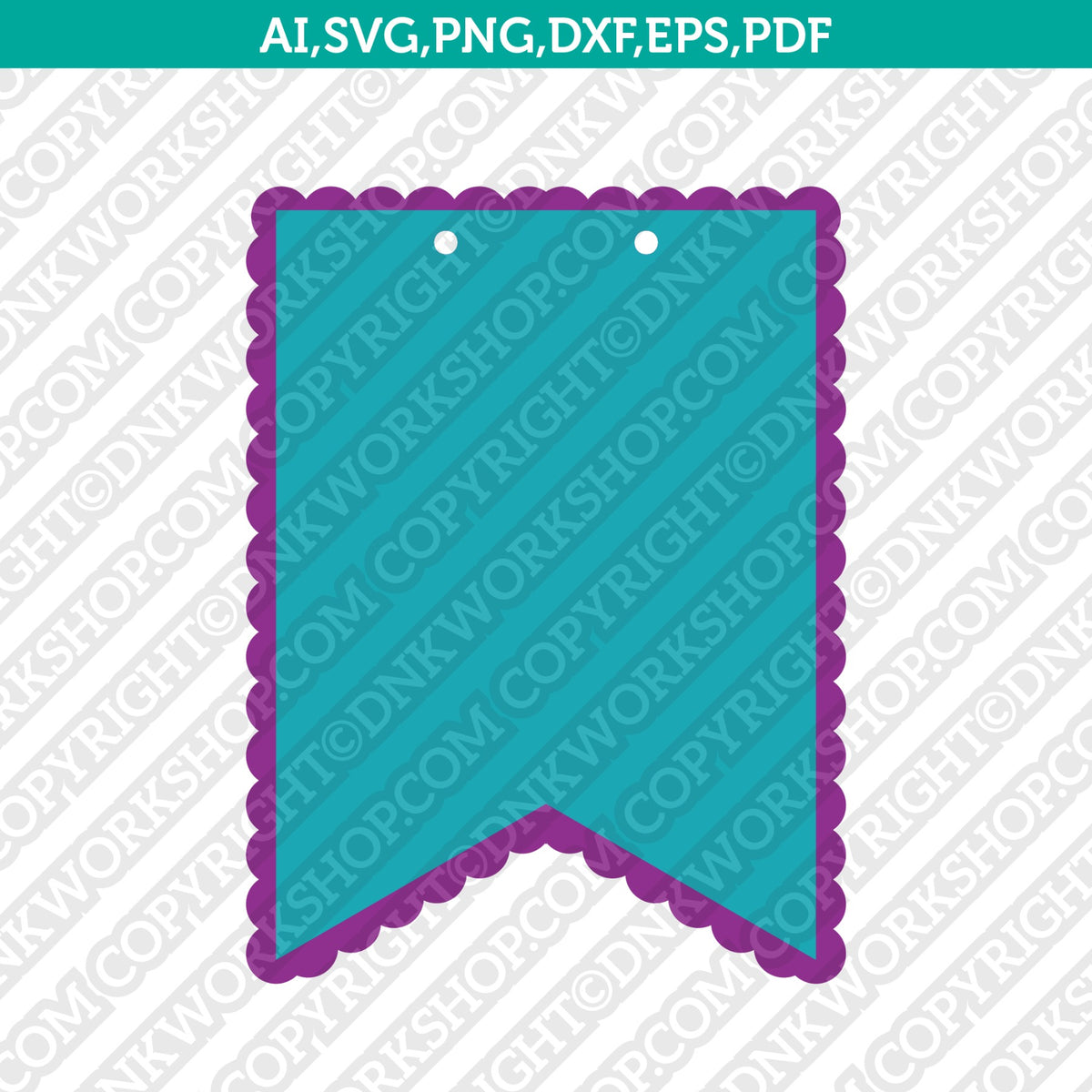 Banner Scallop Banner Pennant Bunting Svg Cameo Cricut Cut File 