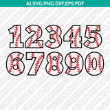 Baseball Softball Numbers SVG Vector Silhouette Cameo Cricut Cut File ...