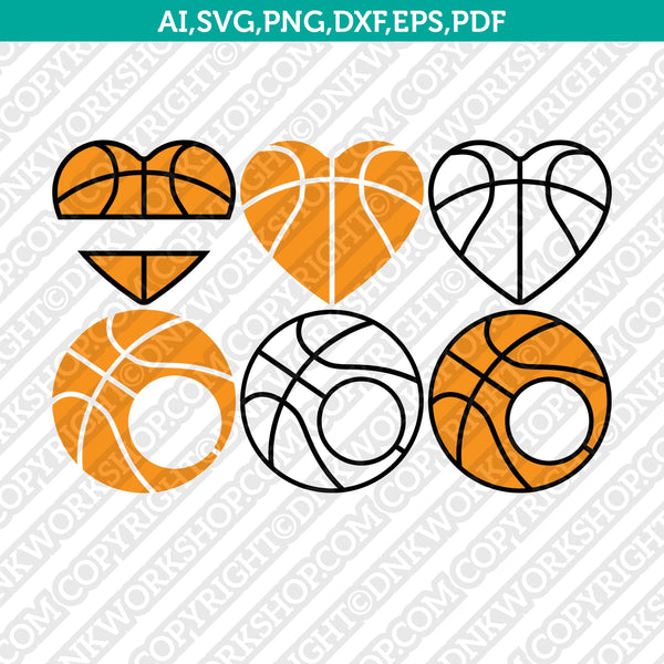 Download Clip Art Cricut Cameo Cut Files Basketball Heart Silhouette Vector Basketball Heart Clipart Eps Png Basketball Heart Svg Basketball Svg Dxf Art Collectibles