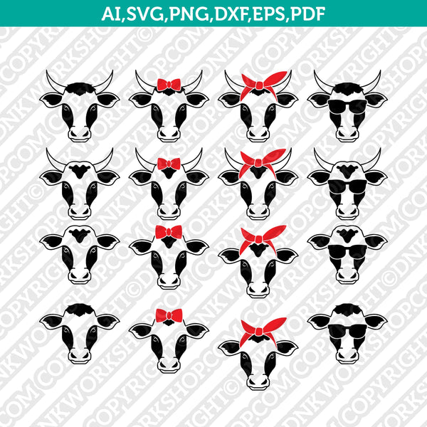 Download Cattle Calves Cow Farm Bandana Sunglasses Svg Vector Cricut Cut File Dnkworkshop