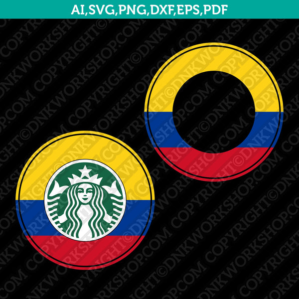 Colombian Starbucks Svg Tumbler Cold Cup Sticker Decal Silhouette Came Dnkworkshop