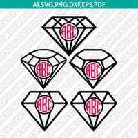 Diamond Split Monogram Frame Crystal SVG Cut File Vector Cricut ...