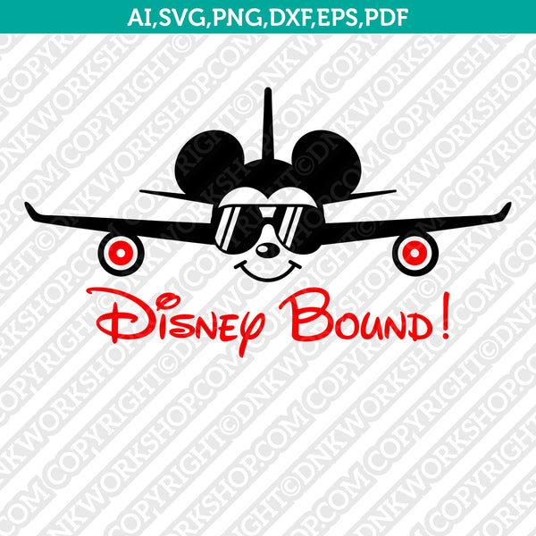 Disney Bound Mickey Minnie Mouse Airplane SVG Cut File Vector Cricut ...