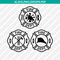 Fire Department Badge Fireman Firefighter SVG Vector Cricut Cut File ...