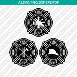 Fire Department Badge Fireman Firefighter SVG Vector Cricut Cut File ...