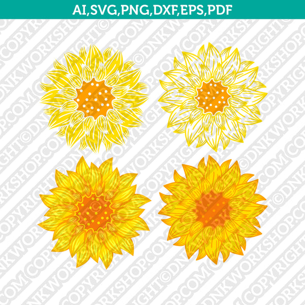 Download Flower Sunflower Svg Cut File Cricut Vector Sticker Decal Dxf Png Eps Dnkworkshop