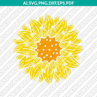 Flower Sunflower SVG Cut File Cricut Vector Sticker Decal Dxf PNG Eps