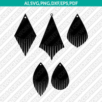 Fringe Acrylic Wood Leather Earring Template SVG Laser Cut File Vector ...