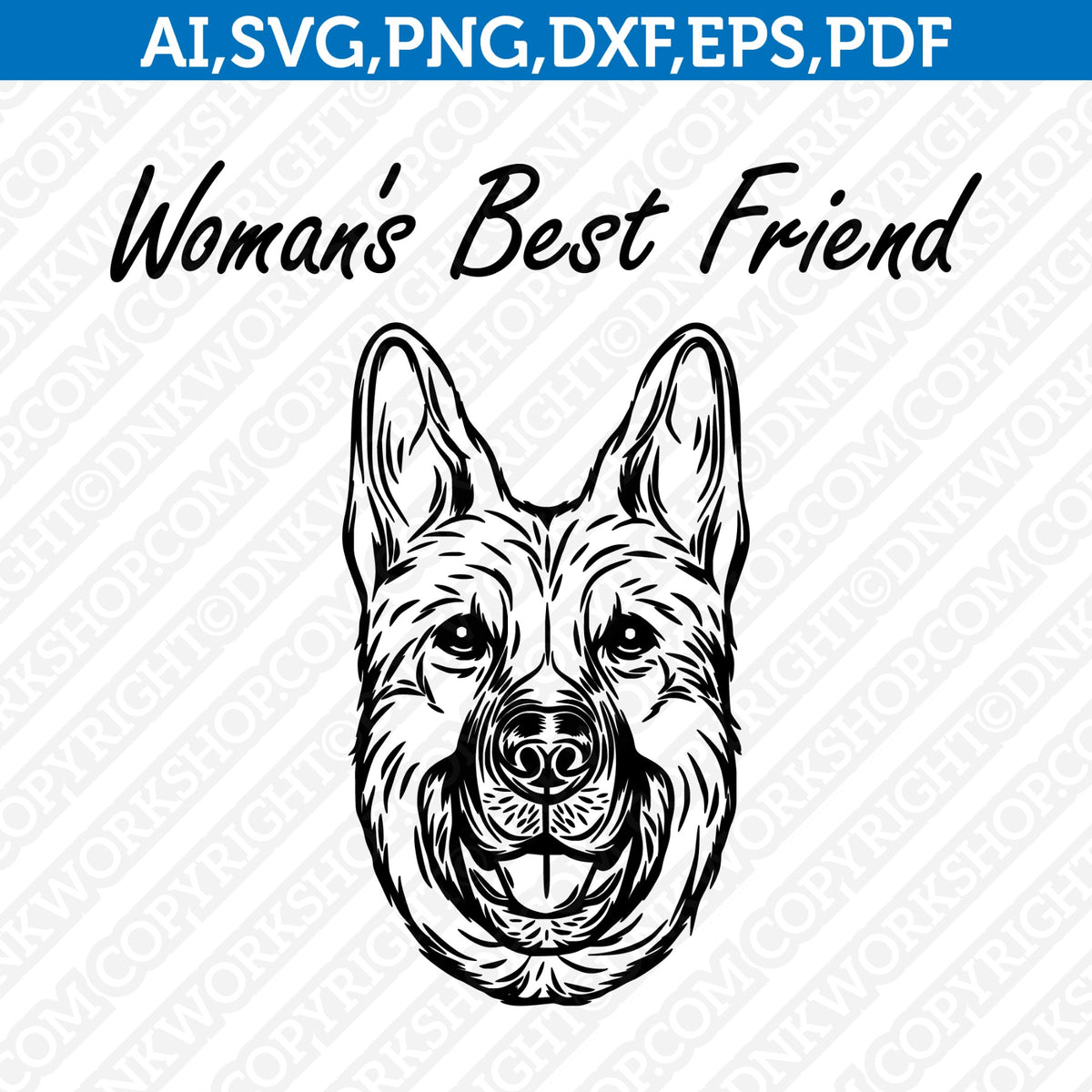 German Shepherd Dog Breed SVG Cricut Cut File Clipart Png Eps Dxf
