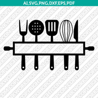 Kitchen Utensils Split Monogram Frame SVG Cameo Cricut Cut File ...