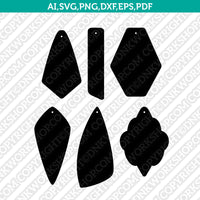 Leather Cork Boho Wedge Acetate Geometric Earring Template SVG Laser ...