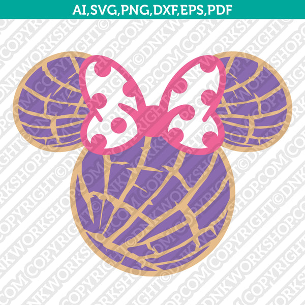 Download Mexican Concha Mouse Head Mickey Minnie Ears Svg Sticker Decal Cut File Dxf Dnkworkshop