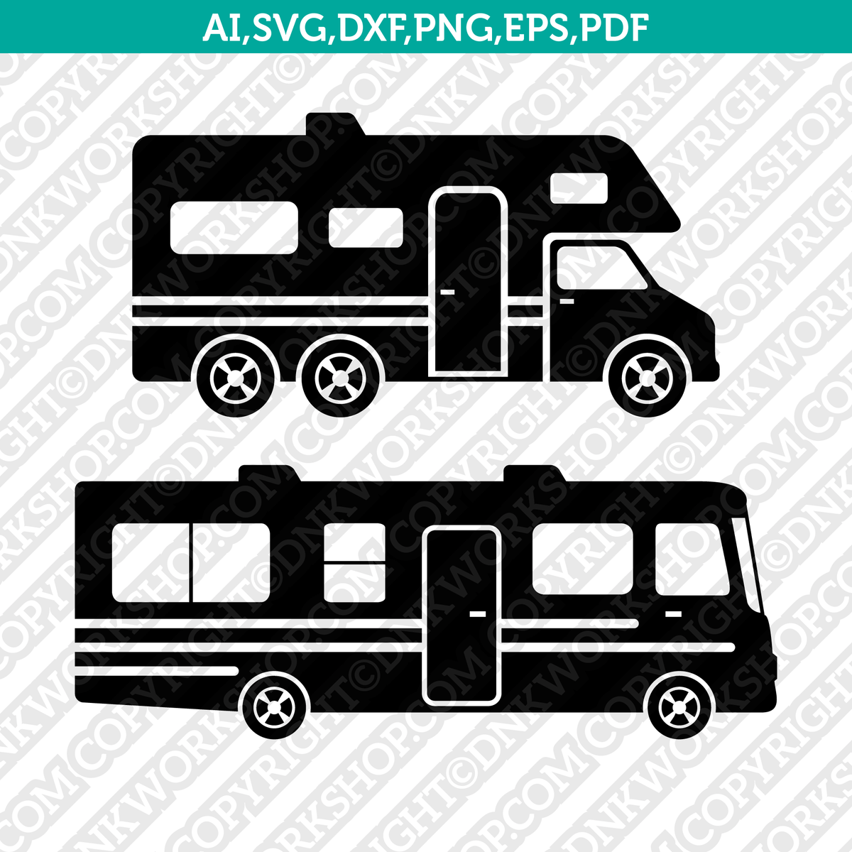 Motorhome RV SVG Cricut Cut File Silhouette Clipart Png Eps Dxf Vector ...
