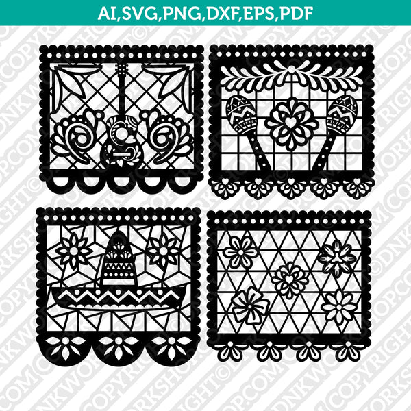 Download Papel Picado Decoration Banner Mexican Fiesta Bunting Svg Vector Silhouette Cameo Cricut Cut File Clipart Drawing Illustration Art Collectibles Delage Com Br
