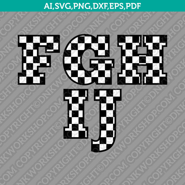 Download Racing Checkered Flag Letters Fonts Alphabet Svg Cricut Cut File Dnkworkshop